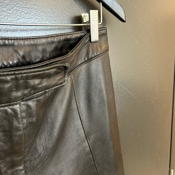 Danier size 8 Black Leather Pants in good condition- minor wear throughout. - Picture 4 of 13
